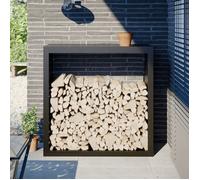 Portant de bois de chauffage noir 100x40x100 cm acier Noir G