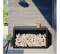 vidaXL Portant de bois de chauffage noir 100x40x60 cm acier, magasin de bûches, porte-bûches de cheminée, support de bûches, 850982