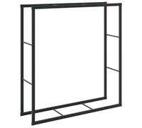 vidaXL Portant de Bois de Chauffage Noir 110x30x116 cm Acier, Porte-bûches, étagère à Bois, Support de Stockage de Bois de Chauffage