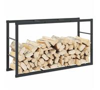 vidaXL Portant de bois de chauffage noir 110x30x61 cm acier, porte-bûches, étagère à bois, support de stockage de bois de 4018466