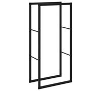 vidaXL Portant de Bois de Chauffage Noir 55x30x116 cm Acier, Porte-bûches, étagère à Bois, Support de Stockage de Bois de Chauffage