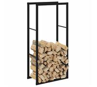 vidaXL Portant de bois de chauffage noir 55x30x116 cm acier, porte-bûches, étagère à bois, support de stockage de bois de 4018465
