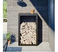 vidaXL Portant de bois de chauffage noir 60x40x100 cm acier, magasin de bûches, porte-bûches de cheminée, support de bûches, 850989