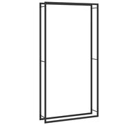 vidaXL Portant de bois de chauffage Noir mat 110x28x214 cm Acier, porte-bûches, stockage de piles de bois, empileur de bois de chauffage