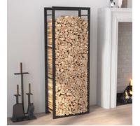vidaXL Portant de bois de chauffage Noir mat 50x28x132 cm Acier 350306