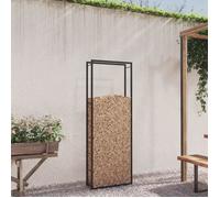 vidaXL Portant de bois de chauffage Noir mat 80x28x222 cm Acier