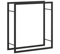 vidaXL Portant de bois de chauffage Noir mat – Acier – 80×28×86 cm