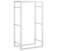 vidaXL Portant de bois de chauffage 50x28x94 cm acier inoxydable avec rangement