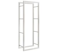 vidaXL Portant de Bois de Chauffage, Support à Bois, Porte-bûches avec Rangement, Étagère à Bois de Chauffage, 50x28x132 cm Acier Inoxydable