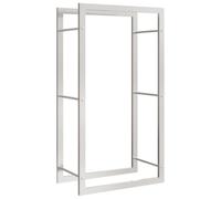 vidaXL Portant de Bois de Chauffage, Support à Bois, Porte-bûches avec Rangement, Étagère à Bois de Chauffage, 50x28x94 cm Acier Inoxydable