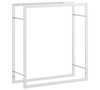 vidaXL Portant de Bois de Chauffage, Support à Bois, Porte-bûches avec Rangement, Étagère à Bois de Chauffage, 80x28x86 cm Acier Inoxydable