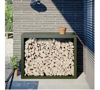 vidaXL Portant de bois de chauffage vert 100x40x80 cm acier, magasin de bûches, porte-bûches de cheminée, support de bûches, 850978