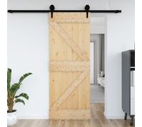 Porte coulissante en bois de pin massif - VidaXL - 70x210 cm - Gain d'espace - Rustique