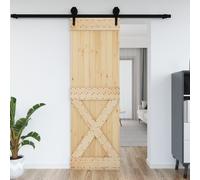 vidaXL Porte, Porte Coulissante, Porte Suspendue d'Entrée Grange Cuisine Garage Chambre à Coucher Maison Intérieur, Bois Massif de Pin