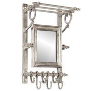 vidaXL Porte-Bagages avec cintres Mural Aluminium, Porte-Bagages pour Chambre à Coucher, Porte-Manteau Mural, Porte-Manteau avec étagère