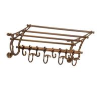 vidaXL Porte-bagages avec cintres mural aluminium, porte-bagages pour chambre d'amis, patère avec étagère, porte-manteau mural