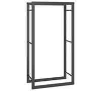 vidaXL Porte-bois noir mat 50 x 28 x 94 cm acier
