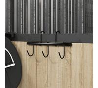 Vidaxl Porte-Bride Avec 5 Crochets Tournants Noir Acier