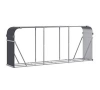 vidaXL Porte-bûches 364565 234×45×100 cm Acier galvanisé Anthracite avec rangement extérieur