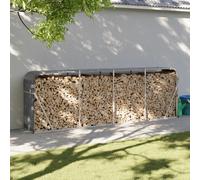 Porte-bûches - Anthracite - Acier galvanisé - 300x45x100 cm - Rangement extérieur - Mixte