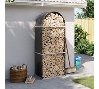 vidaXL Porte-bûches anthracite 80x45x190 cm acier galvanisé