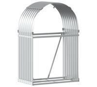 vidaXL Porte-bûches argenté 80x45x120 cm acier galvanisé