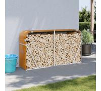 vidaXL Porte-bûches aspect bois 180x45x100 cm acier galvanisé