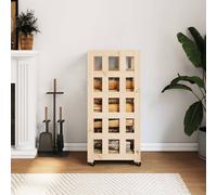 vidaXL Porte-bûches avec roulettes 40x49x110 cm bois massif de pin