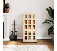 vidaXL Porte-bûches avec Roulettes, Étagère à Bois de Chauffage avec Rangement, Support de Bois de Cheminée, Magasin à 832327