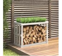 vidaXL Porte-bûches d’extérieur Blanc 108x52x74 cm Bois massif de pin 822632