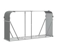vidaXL Porte-bûches gris clair 180x45x100 cm acier galvanisé Gris