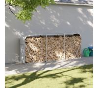 vidaXL Porte-bûches gris clair 234x45x100 cm acier galvanisé Gris