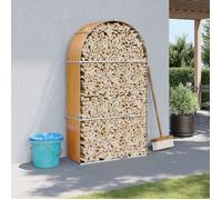 vidaXL Porte-bûches 364582 – Étagère extérieure pour bois de chauffage avec rangement, aspect bois