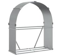 vidaXL Porte-bûches gris clair 120x45x140 cm acier galvanisé Gris