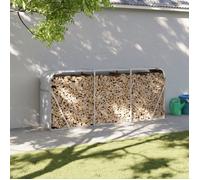 vidaXL Porte-bûches 364555 – Support avec rangement pour bois de chauffage extérieur Gris clair