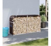 vidaXL Porte-bûches, Support à Bois de Chauffage avec Rangement, Étagère à Bois de Chauffage Extérieur, Marron 180x45x100 cm 364574