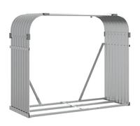 vidaXL Porte-bûches 364553 – Support et étagère à bois de chauffage avec rangement, gris clair