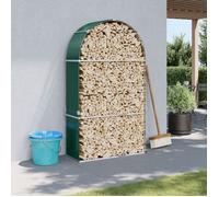 vidaXL Porte-bûches, Support à Bois de Chauffage avec Rangement, Étagère à Bois de Chauffage Extérieur, Vert 120x45x210 cm 364542