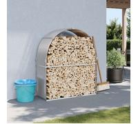 vidaXL Porte-bûches, Support à Bois de Chauffage avec Rangement, Étagère à Bois de Chauffage Extérieur, Gris Clair 364551