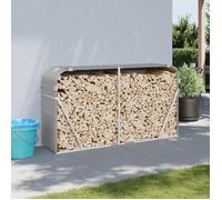 vidaXL Porte-bûches, Support à Bois de Chauffage avec Rangement, Étagère à Bois de Chauffage Extérieur, Gris Clair 364554