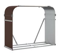 vidaXL Porte-bûches avec rangement pour extérieur Marron 120x45x100 cm Acier galvanisé