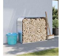 vidaXL Porte-bûches, Support à Bois de Chauffage avec Rangement, Étagère à Bois de Chauffage Extérieur, Argenté 120x45x100 364593