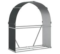 vidaXL Porte-bûches anthracite 120x45x140 cm acier galvanisé Gris