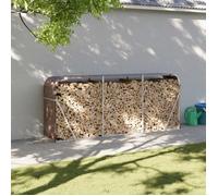vidaXL Porte-bûches marron 234x45x100 cm acier galvanisé