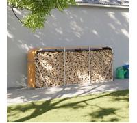 vidaXL Porte-bûches 364585 – Support à bois de chauffage avec rangement, aspect bois, extérieur