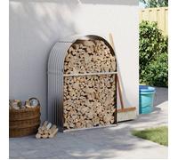 vidaXL Porte-bûches, Support à Bois de Chauffage avec Rangement, Étagère à Bois de Chauffage Extérieur, Argenté 80x45x120 cm 364589