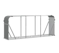 vidaXL Porte-bûches, Support à Bois de Chauffage avec Rangement, Étagère à Bois de Chauffage Extérieur, Gris Clair 234x45x100 cm Acier Galvanisé