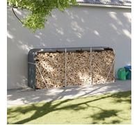 vidaXL Porte-bûches 364565 234×45×100 cm Acier galvanisé Anthracite avec rangement extérieur