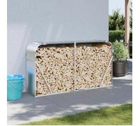 vidaXL Porte-bûches argenté 180x45x100 cm acier galvanisé