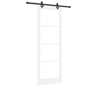 vidaXL Porte Coulissante Autre Blanc 83 x 232 cm Bois et métal, Composants modernes de portes coulissantes, gain de place, style sympa pour votre salle à manger